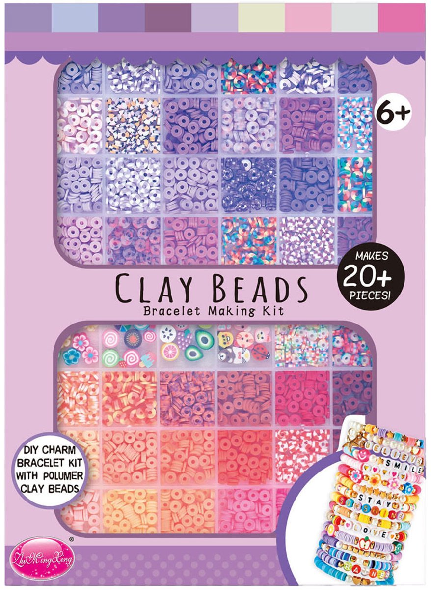 Perles de polymère tons roses violets