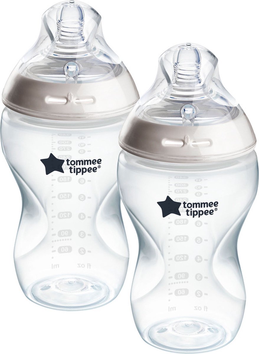 Tommee tippee biberons natural start - lot de 2 biberons 340 ml - débit moyen 3 mois+