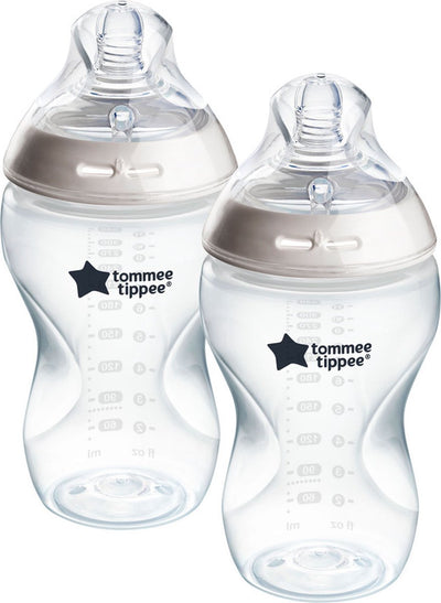 Tommee tippee biberons natural start - lot de 2 biberons 340 ml - débit moyen 3 mois+