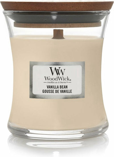 Mini bougie bougie parfumée Woodwick - gousse de vanille - 20 heures de combustion - 85gr - 8 cm ø 7 cm