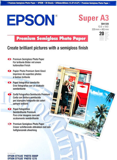 Papier Epson s041328 - a3+ 20 feuilles semi-brillant