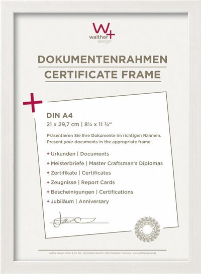 Construction Walther - cadre photo - format photo 21x29,7 cm (din A4) - blanc