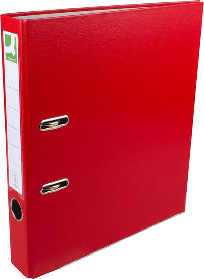 Classeur Q-connect, pour ft a4, en pp et papier, avec bord de protection, dos de 5 cm, rouge