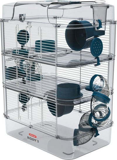 Zolux rody3 trio cage pour rongeurs bleu
