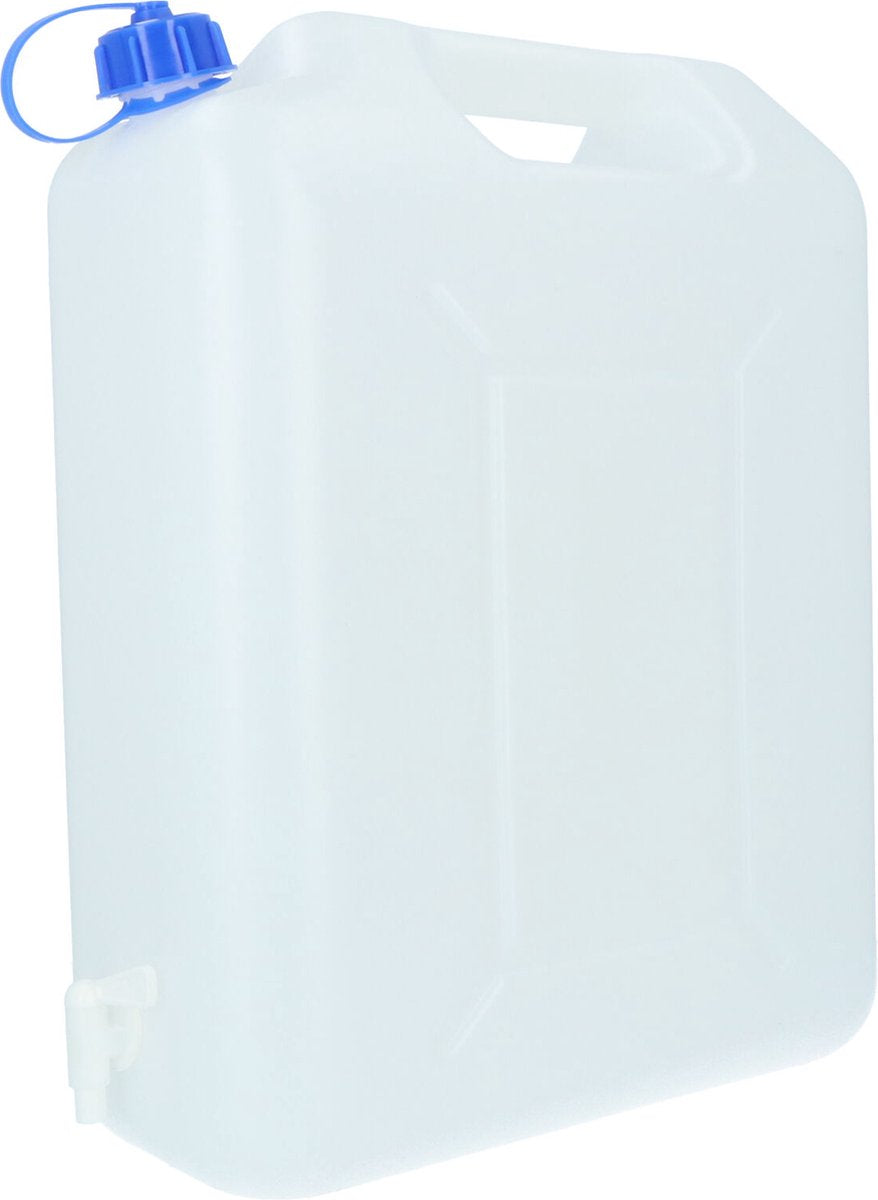 Pichet à eau Carpoint avec robinet - 20 litres - plastique robuste - robinet verseur pratique - grande ouverture de remplissage - avec bouchon à vis et bec verseur