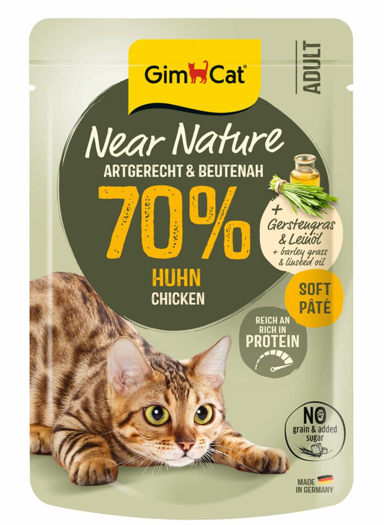 Gimcat nourriture pour chat près du poulet nature - 16 x 85 gr - pack économique