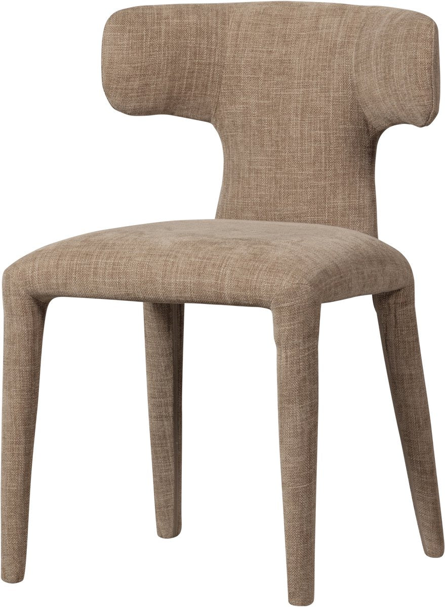 Chaise de salle à manger permis Woood - tissu tissé - beige sable - 78x52x53 cm