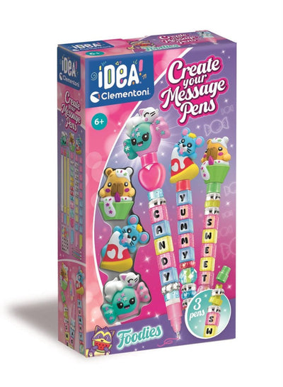 Clementoni créez votre message stylo gourmands - kit de fabrication de stylos - cadeau artisanal créatif - ensemble d'artisanat pour filles et garçons à partir de 6 ans