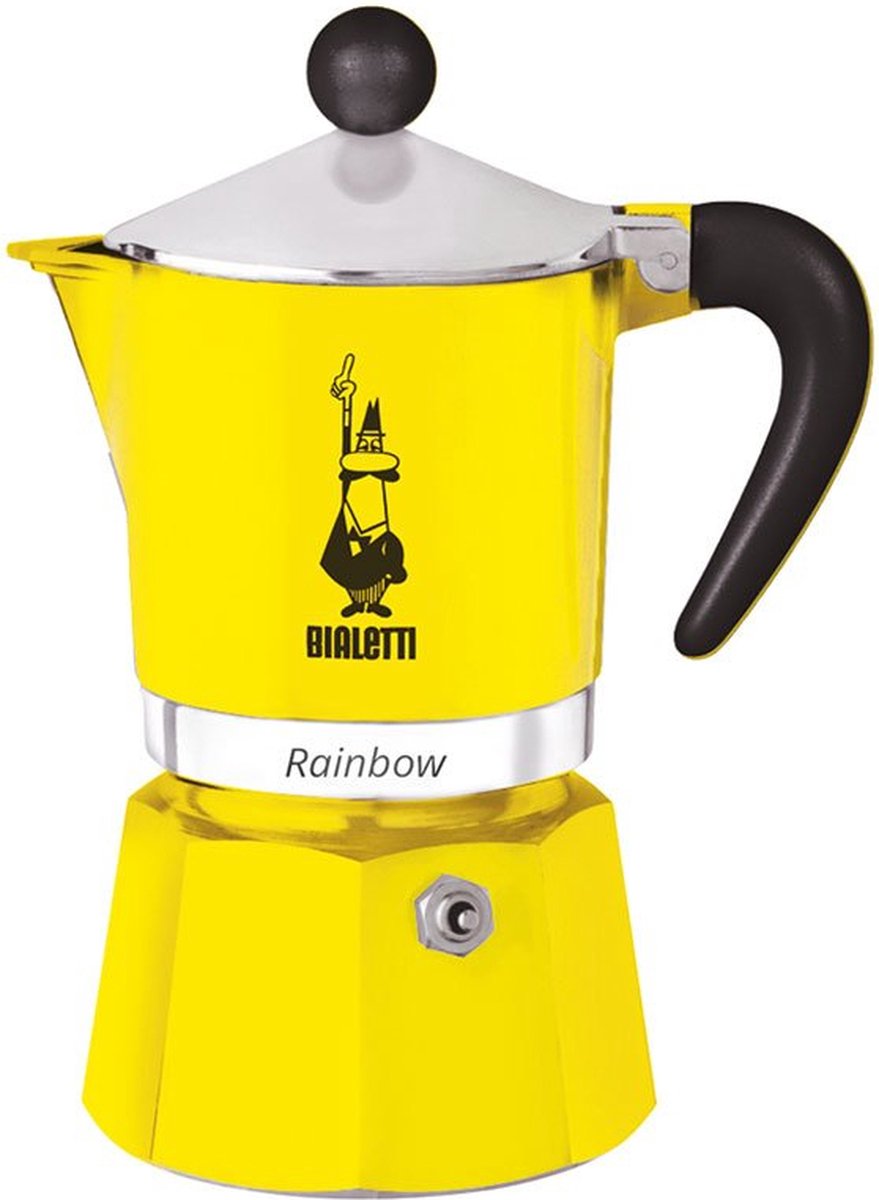 Percolateur arc-en-ciel Bialetti 1 tasse jaune - cafetière expresso - aluminium - cafetière italienne