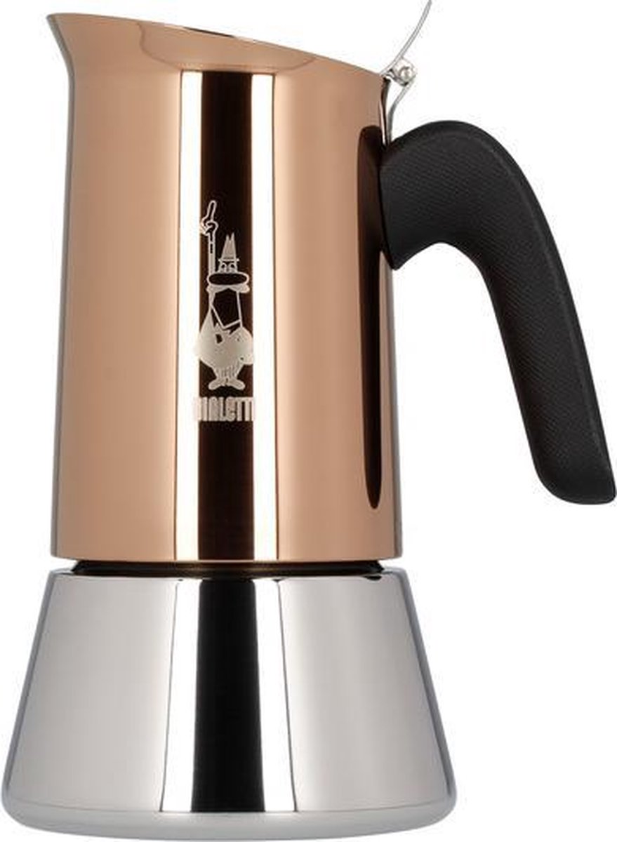 Bialetti Venus 6 tasses cuivre – cafetière à expresso en acier inoxydable – 270 ml – convient pour induction – design italien