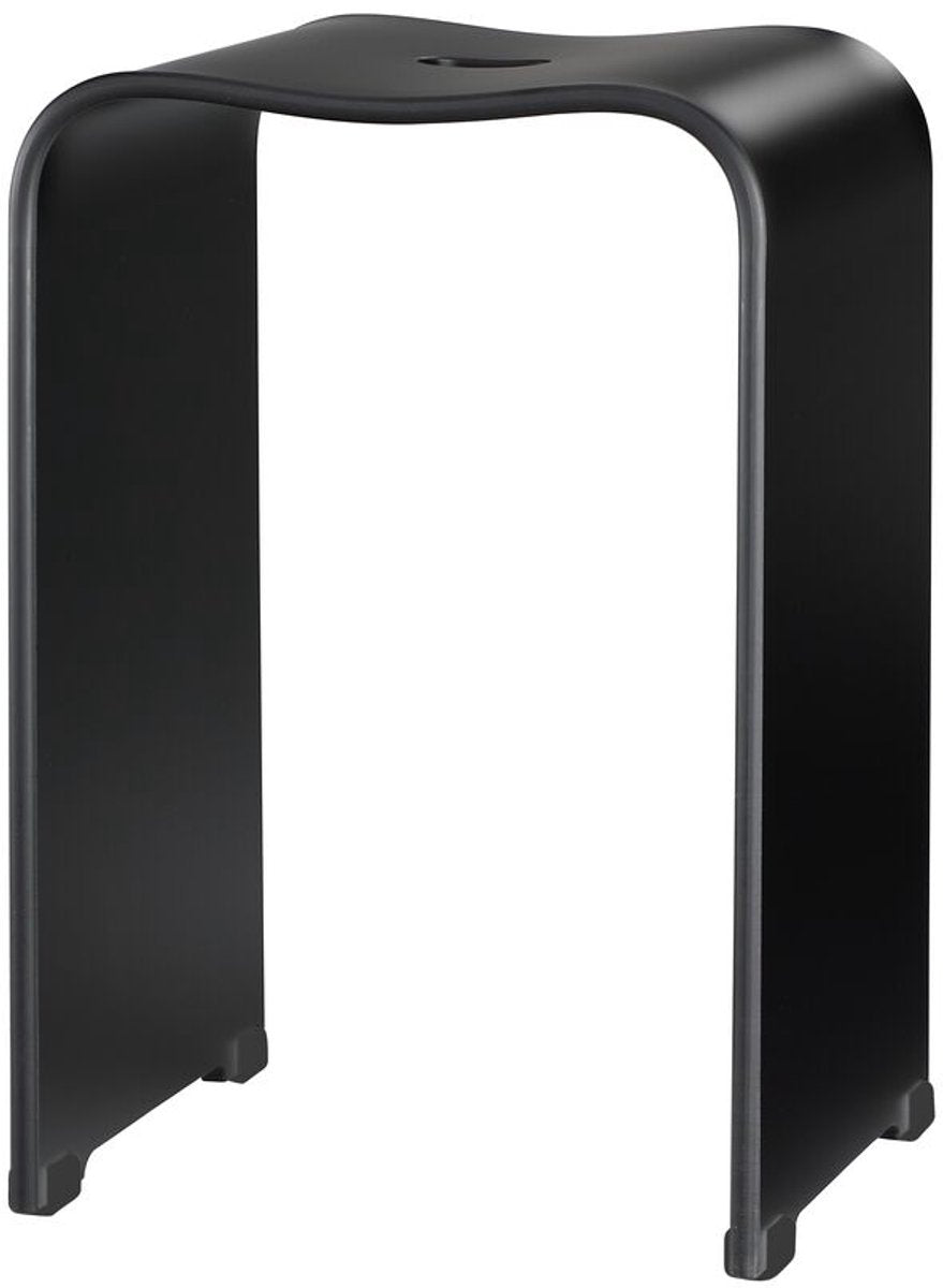 Tabouret de douche Sealskin noir mat - tabouret de salle de bain en acrylique avec antidérapant - multifonctionnel