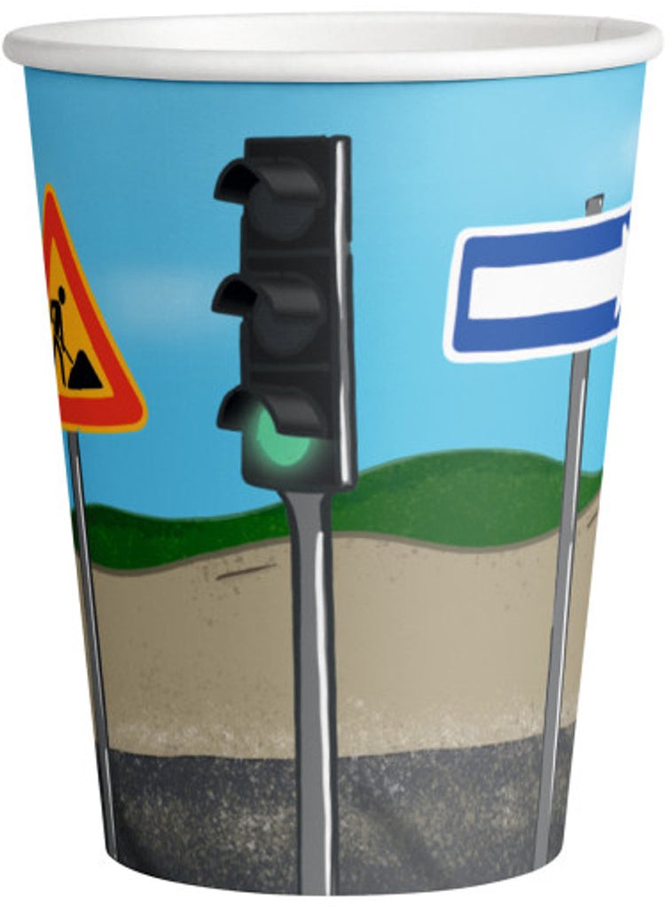 Gobelets à sable de construction - 250 ml - gobelets en papier - 8 pièces - vaisselle de fête - pour anniversaires et fêtes