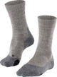Falke tk2 chaussettes de marche en laine anti ampoules, rembourrage moyen chaussettes de sport en laine mérinos femme beige - taille 39-40