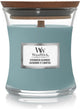 Mini bougie bougie parfumée Woodwick - cachemire à feuilles persistantes - 20 heures de combustion - 85gr - 8 cm ø 7 cm