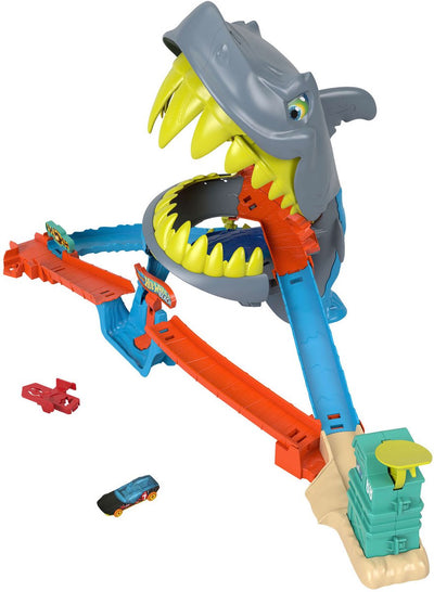 Ensemble de jeu Hot Wheels City Shark Beach et voiture jouet en métal