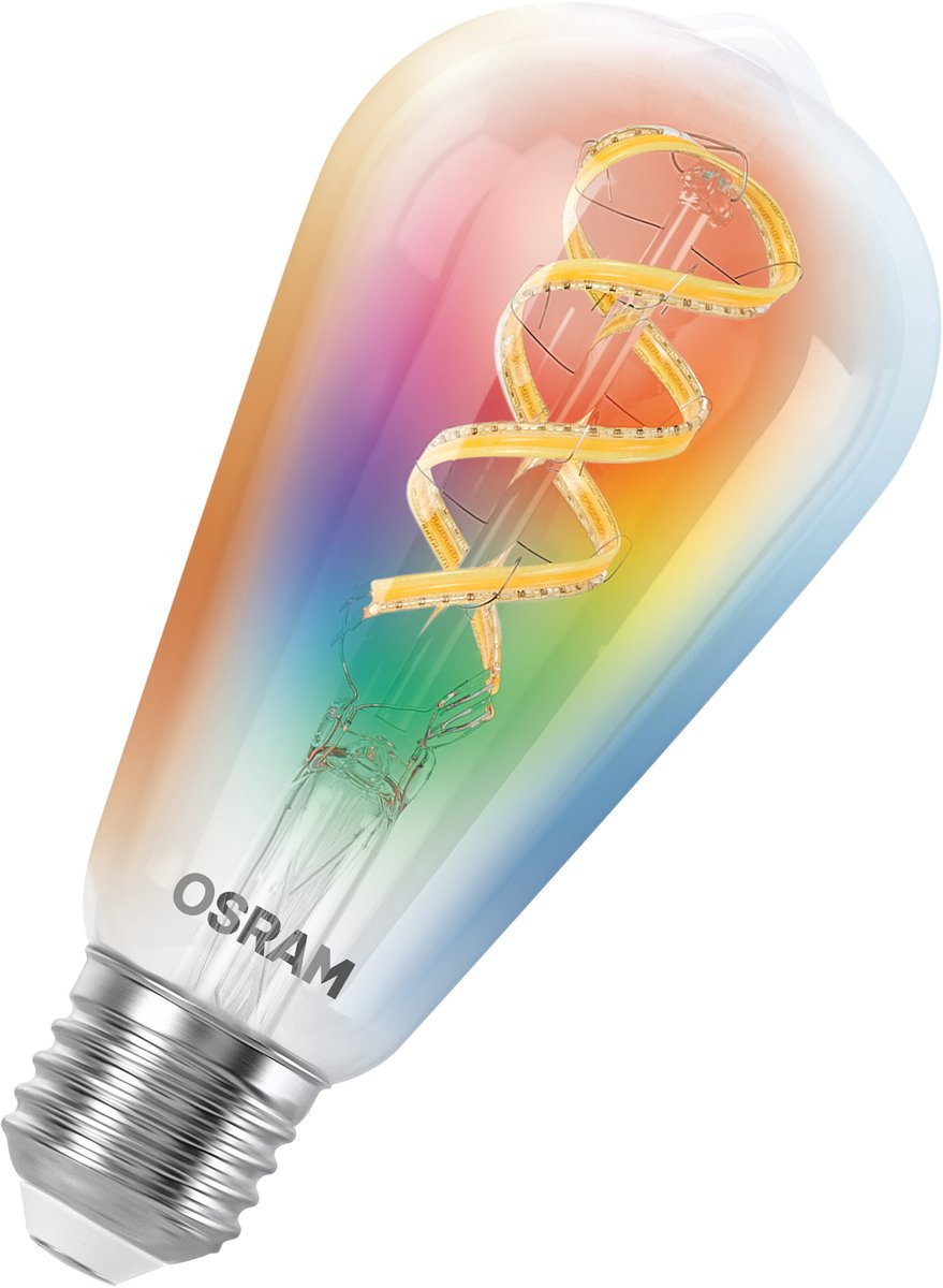 Lampe intelligente Osram LEDvance Smart+ Gu10 RGBW 4,7 W + Blanc accordable 2700-6500 K – Application WiFi – Intensité variable – Compatible avec Alexa, Google Home Apple Home - Classe énergétique : F -
