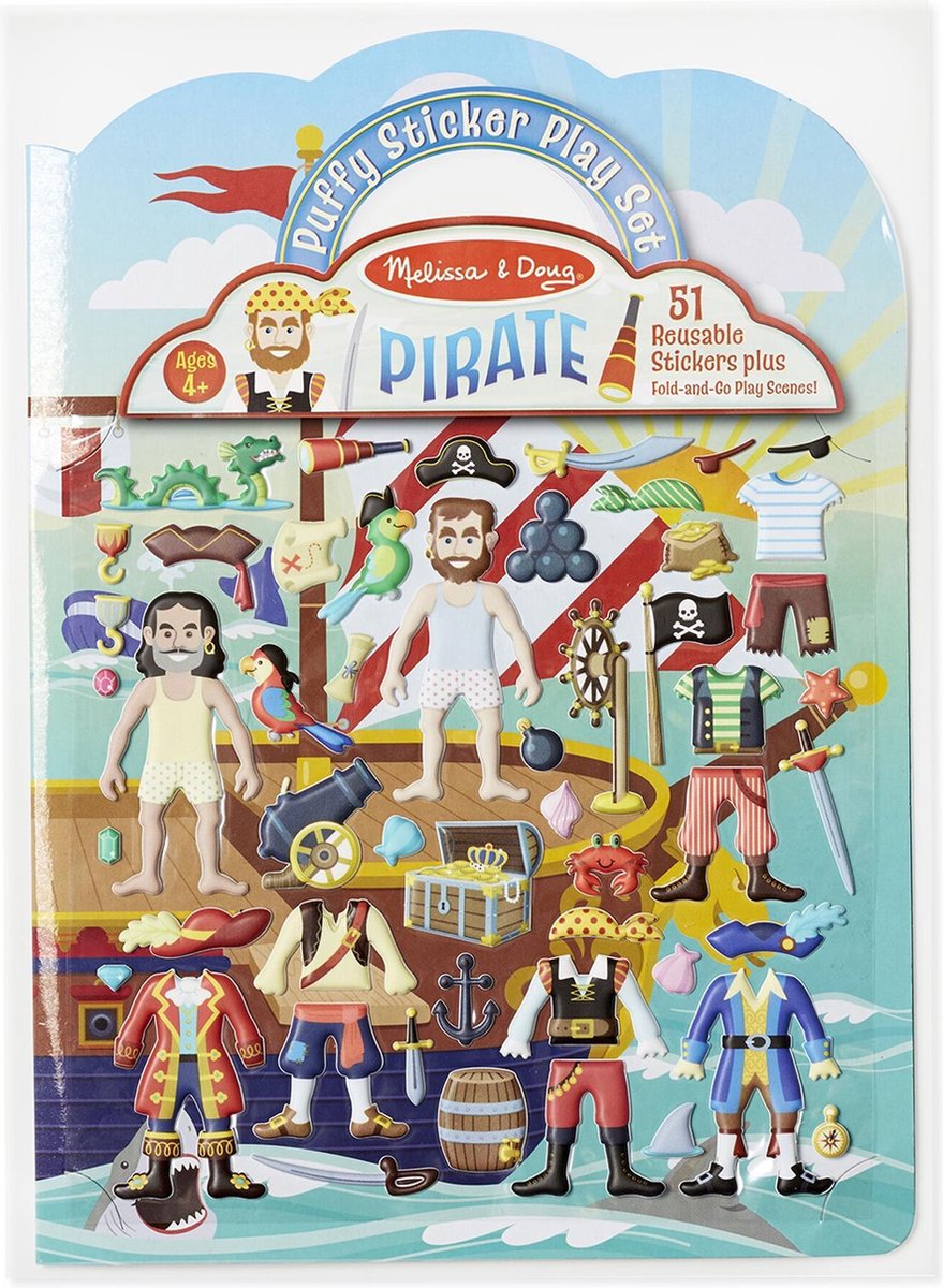 Melissa Doug - ensemble de jeu d'autocollants gonflés - pirate