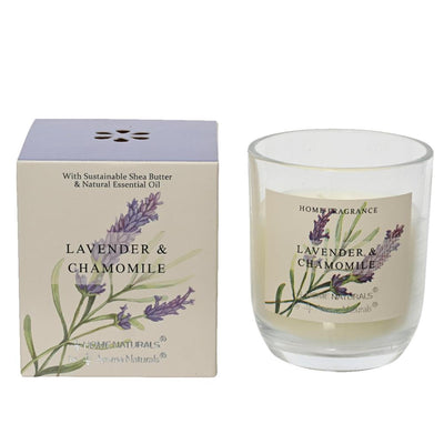 Bougie parfumée Decoris en verre lavande h9cm