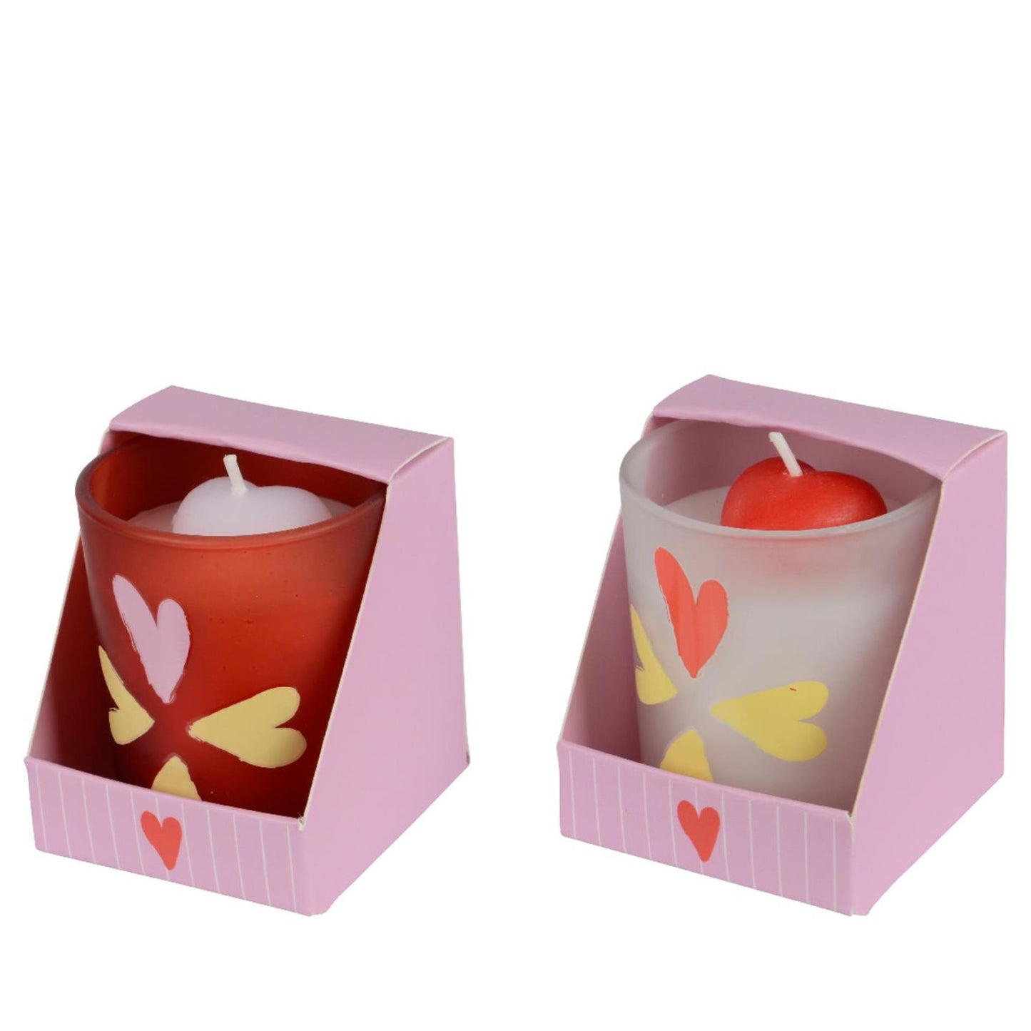 Bougie Decoris en verre h6,8cm coeur
