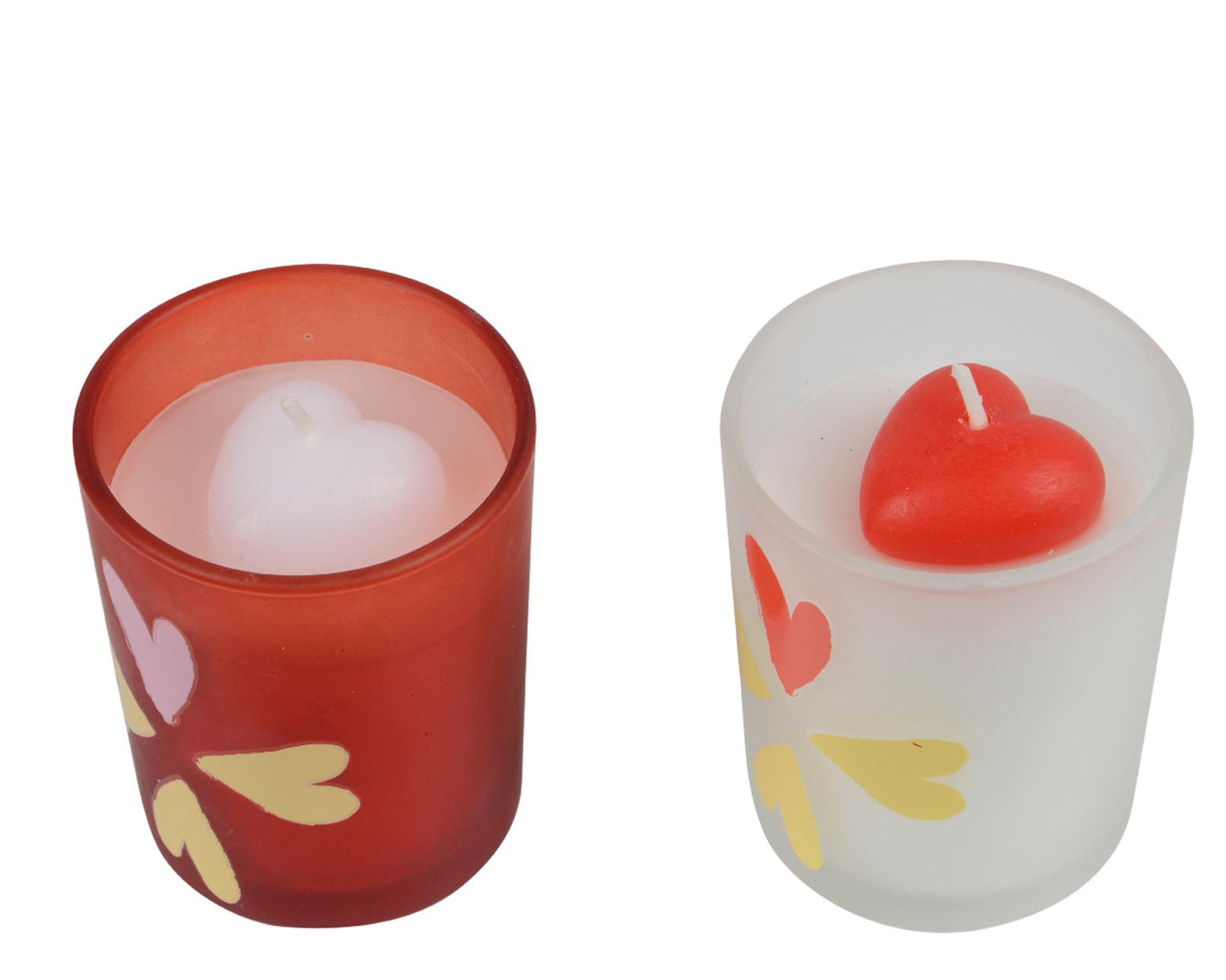 Bougie Decoris en verre h6,8cm coeur