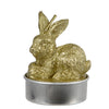 Decoris photophore lapin set a 4 h6cm doré