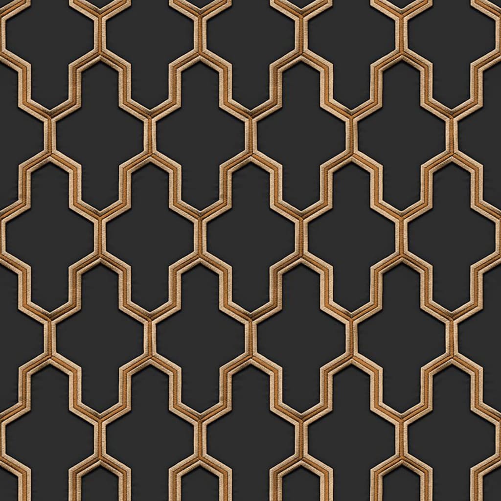 Covergs muraux hollandais Covergs néerlandais papier peint géométrique noir et or de couleur