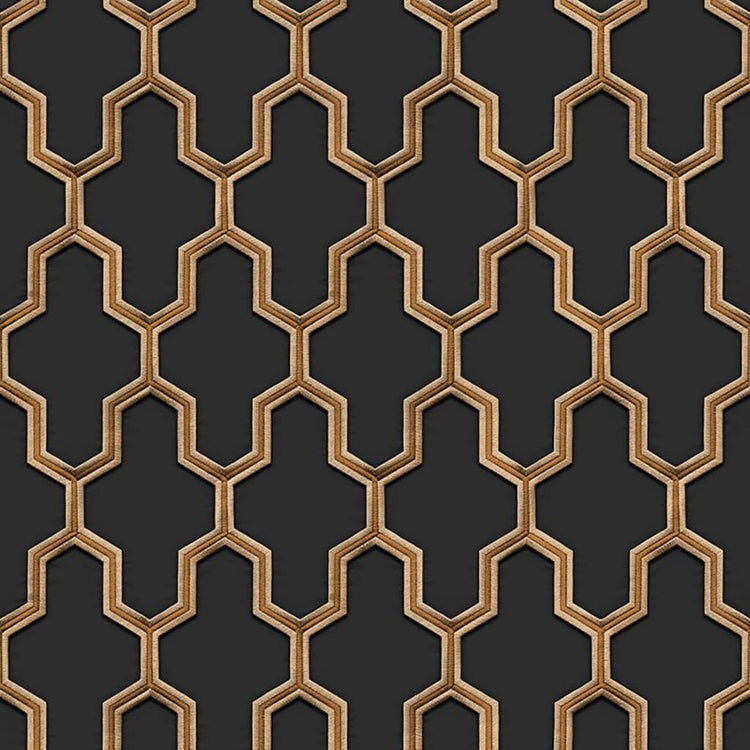 Covergs muraux hollandais Covergs néerlandais papier peint géométrique noir et or de couleur
