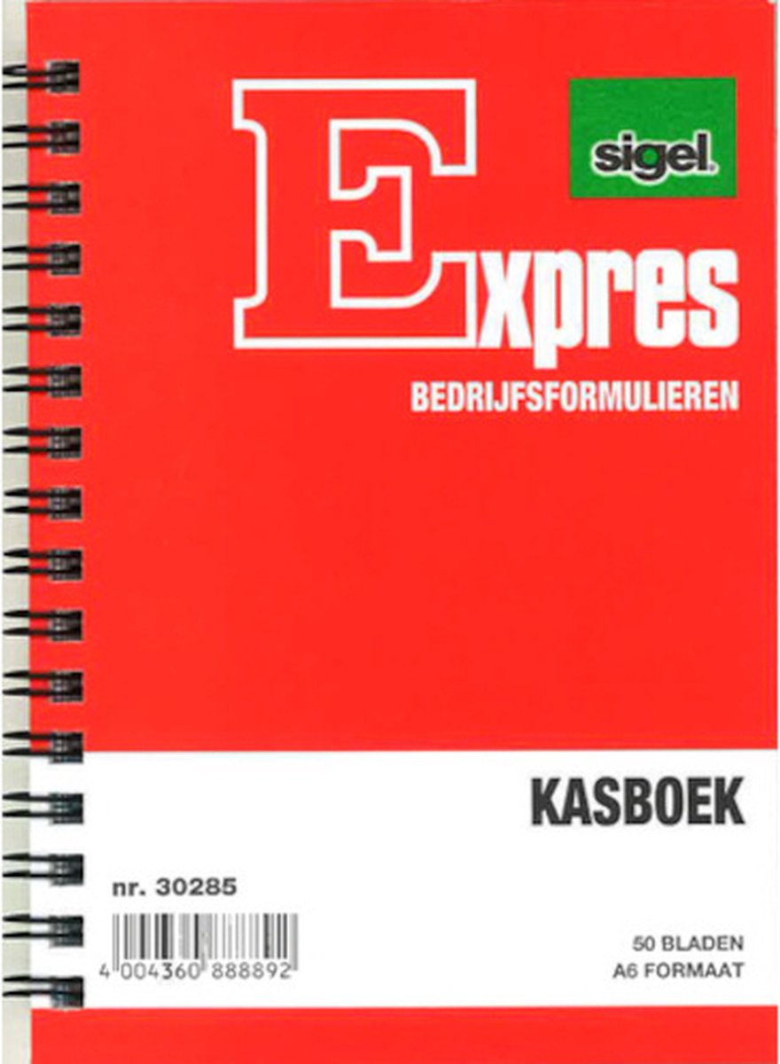 Livre de caisse Sigel - a6 - express - modèle debout - bloc spirale de 50 feuilles - si-30285