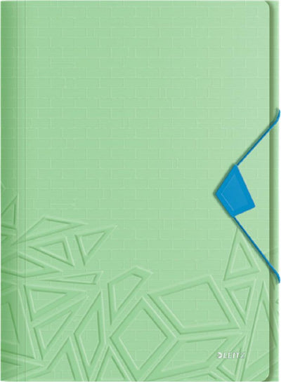 Dossier à 3 rabats Leitz urban chic pp pour 150 feuilles - dossier pour documents A4 - idéal pour l'école ou les études - vert