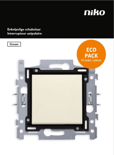 Interrupteur encastrable crème original Niko - unipolaire - 10 pièces