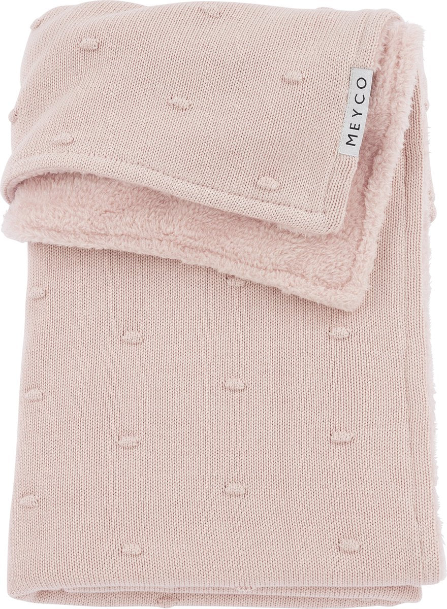Couverture de berceau en peluche Meyco baby mini noeuds - rose tendre - 100x150cm - 2,0 tog