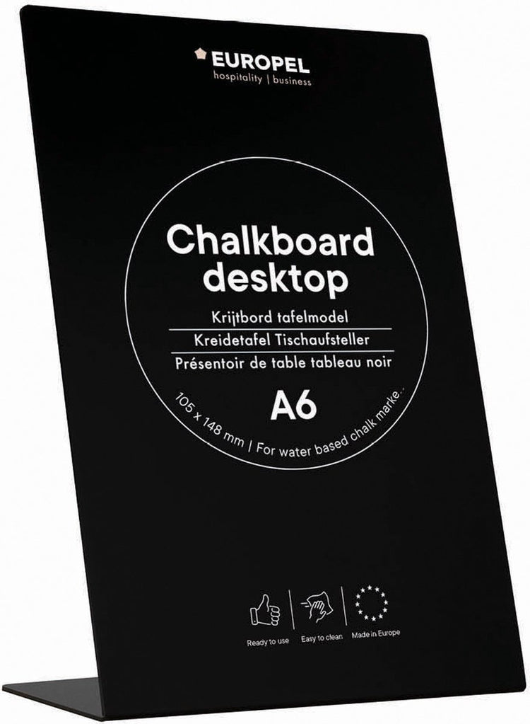 Tableau européen – forme L – modèle de table – A6 – noir – bois