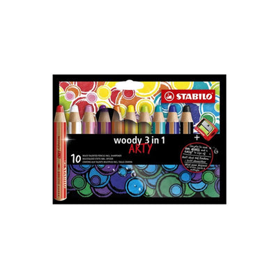 Crayons de couleur arty stabililo arty 10 couleurs + crayon plus net