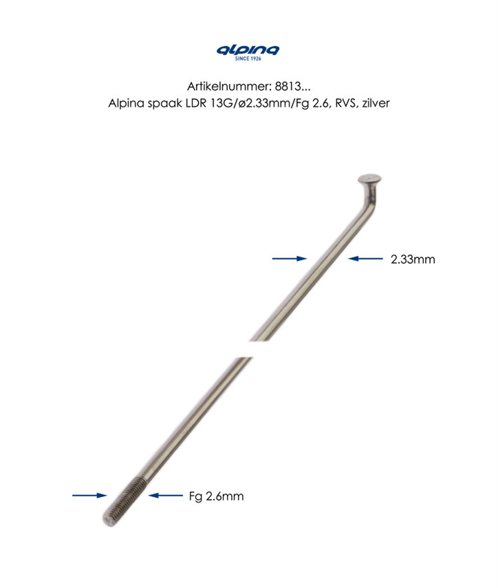 Spaken Alpina RVS 13-294 sans Nippel
