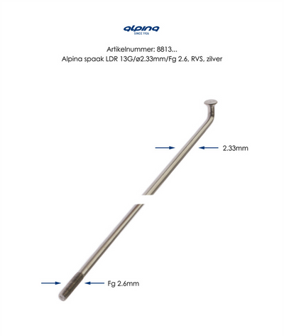 Spaken Alpina RVS 13-294 sans Nippel