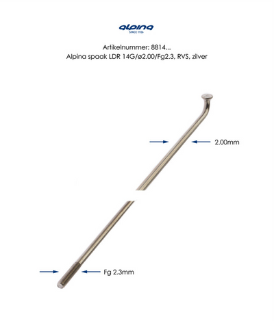 Rayons en acier inoxydable 14-290 par 144 Alpina