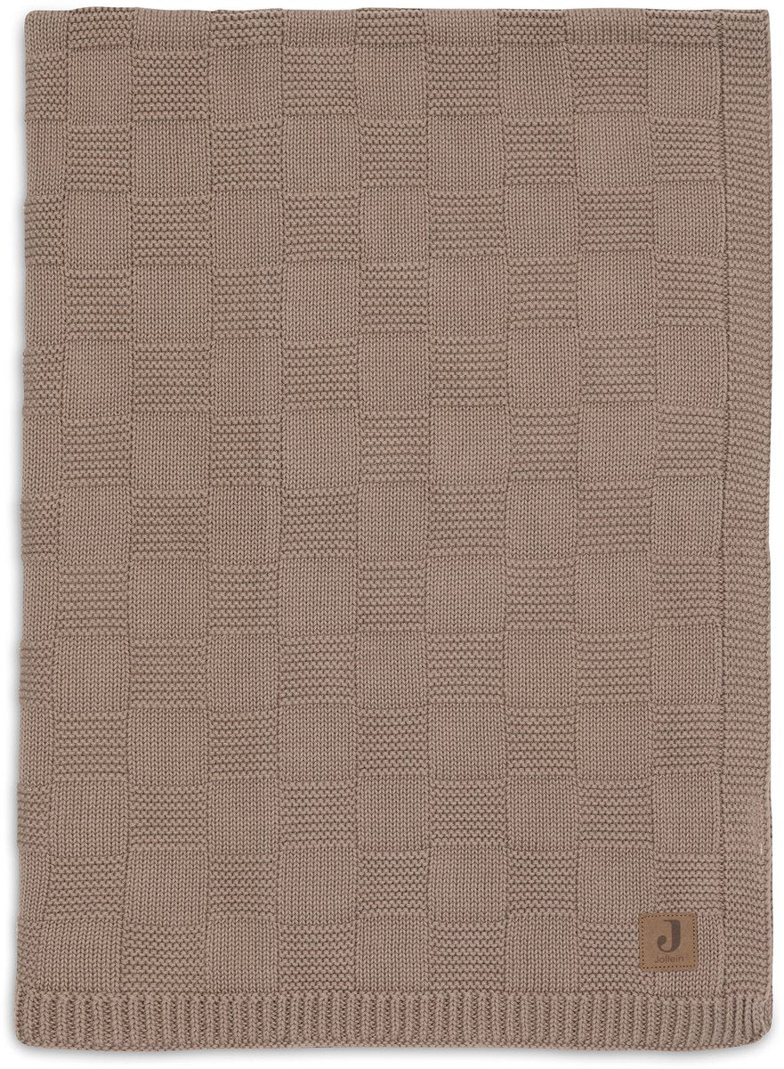 Jollein couverture bébé berceau - 75x100cm - box knit - café au lait