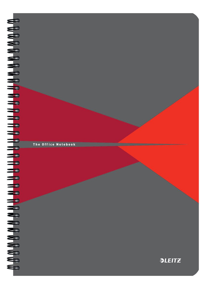 Carnet de bureau Leitz A4 ligné - avec couverture pp - papier 80 grammes - rouge