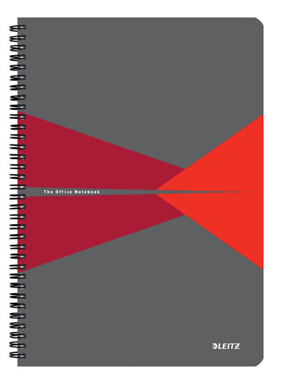 Carnet de bureau Leitz A4 ligné - avec couverture pp - papier 80 grammes - rouge