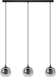 Lampe à suspension Eglo ariscani - e27 - 76,5 cm - noir - verre fumé