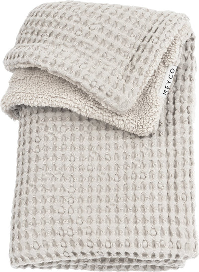 Couverture de berceau en peluche gaufrée Meyco - grège - 100x150cm - 2,0 tog