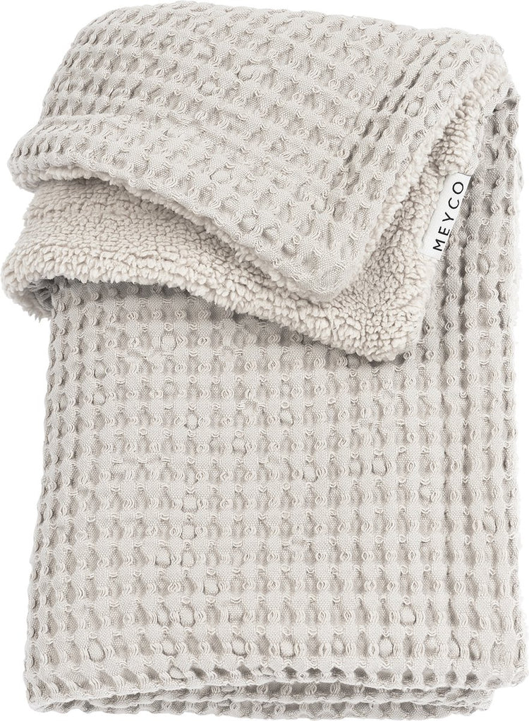 Couverture de berceau en peluche gaufrée Meyco - grège - 100x150cm - 2,0 tog