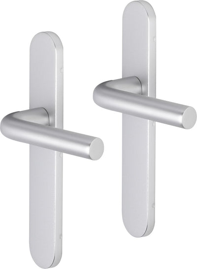 Poignée de porte Impresso - Bolton - pour l'intérieur - bouclier de porte ovale - aluminium - 2 pièces