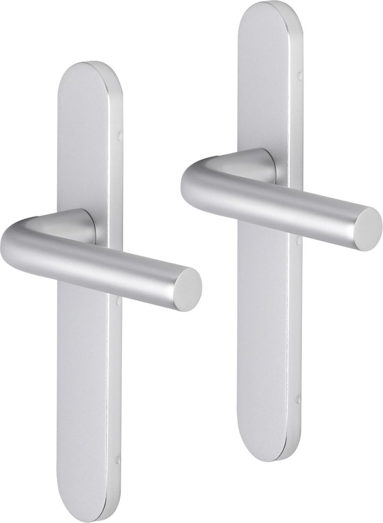 Poignée de porte Impresso - Bolton - pour l'intérieur - bouclier de porte ovale - aluminium - 2 pièces