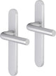 Poignée de porte Impresso - Bolton - pour l'intérieur - bouclier de porte ovale - aluminium - 2 pièces