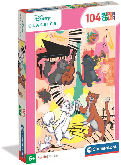 Clementoni - puzzle - 104 pièces - aristochats - puzzle enfant - à partir de 6 ans