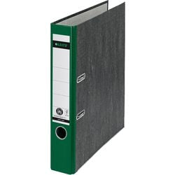 Papier cartonné Ordner Leitz 1050, 5,2 cm, trou pour le pouce vert, étiquette au dos, page de garde
