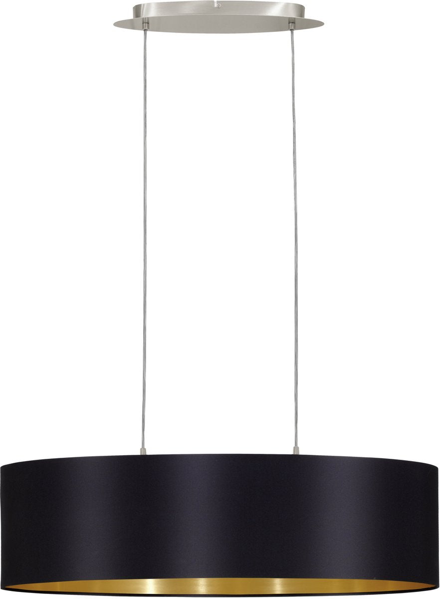 Eglo maserlo - suspension - 2 lumières - longueur 78cm - nickel mat - noir, or