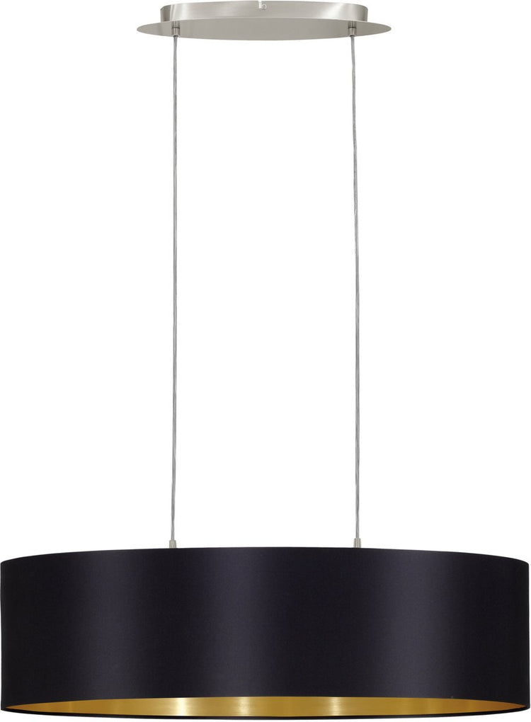 Eglo maserlo - suspension - 2 lumières - longueur 78cm - nickel mat - noir, or