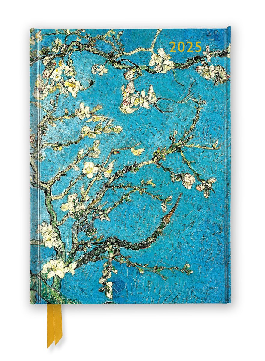 Vincent van Gogh : agenda de luxe fleur d'amandier 2025 - page à consulter avec notes